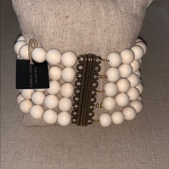 Designer Katerina Vassou Necklace & Bracelet Set 18k plated NwT - Picture 7 of 11